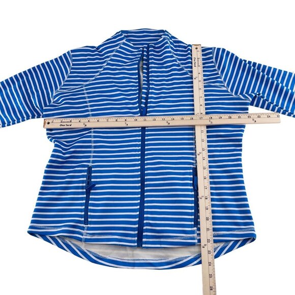 Vie‎ Active Womens Blue & White Striped Full-Zip Jacket L - Picture 3 of 5